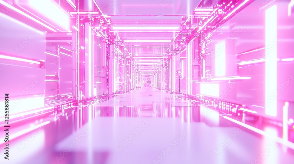Poster futuristic data flow, a vibrant display of high-tech data streams traversing an abstract cyber lands