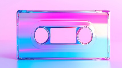 Obraz premium Holographic VHS Distortion, a vibrant pop art design featuring geometric shapes, static noise in cool neon colors, evoking a sense of digital glitch and retro aesthetics.