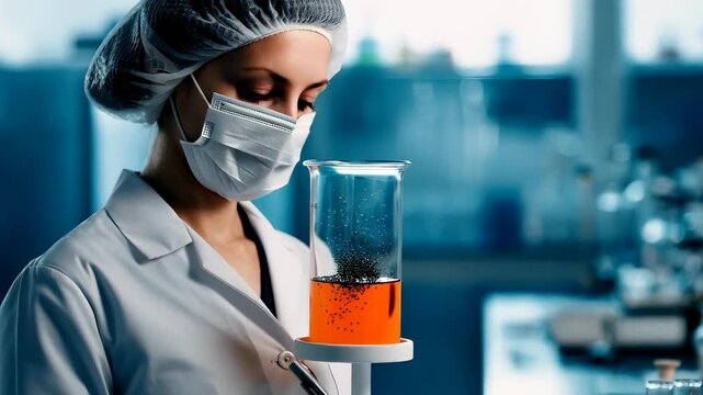 Scientist Observing Chemical Reaction