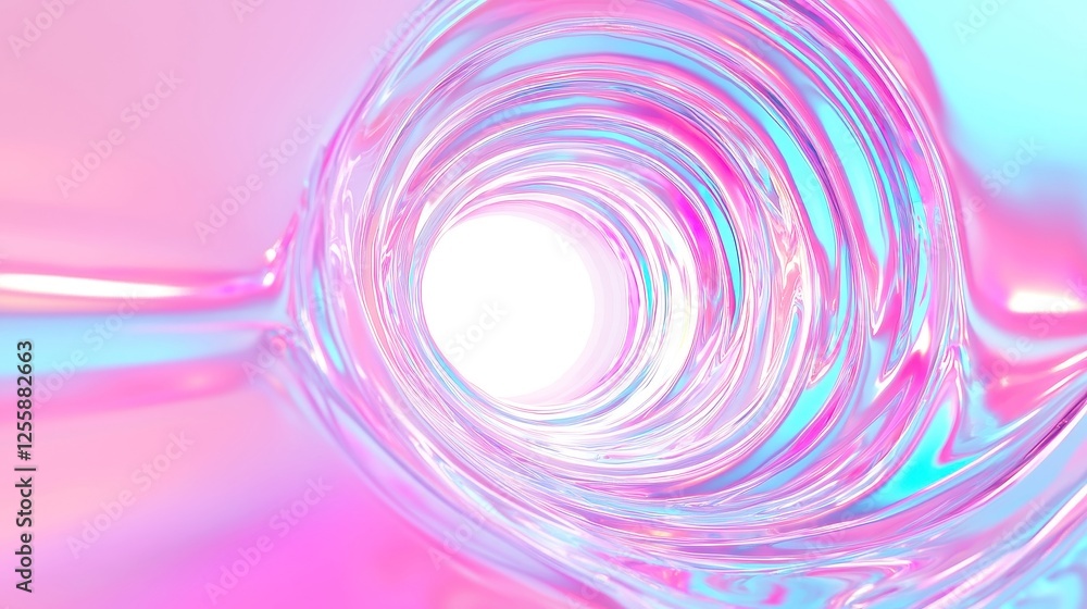 Poster neon reflections in hyperloop tunnel, a vibrant space showcasing distorted light patterns, bold soli