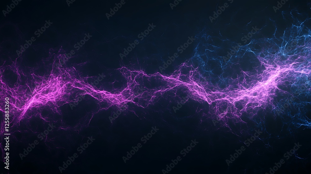 Poster a vibrant display of electric energy, featuring swirling pink and blue patterns on a dark backdrop, 
