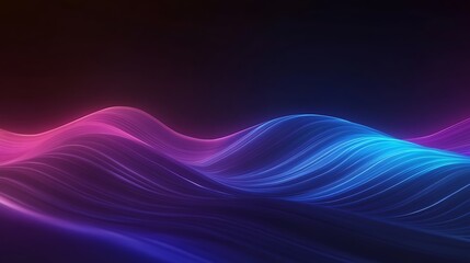 Fototapeta premium A vibrant display of colorful waves in shades of pink and blue, creating a dynamic visual flow against a dark background.