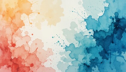 Obraz premium watercolor paint background design, watercolor bleed and fringe with vibrant distressed grunge texture. Creative paint gradients, fluids, splashes, spray and stains. Abstract background. 