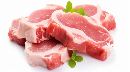 Fresh Raw Pork Cut Isolated White Background