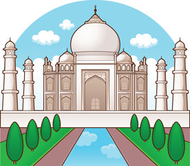 The Taj Mahal an ancient Palace in India, New7Wonders of the World, The Iconic Symbol of Love.