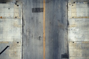 Symmetrical urban concrete wall with weathered texture. AI image