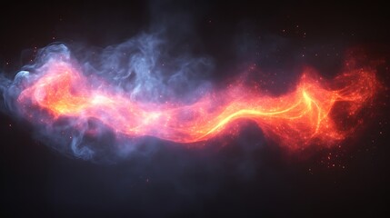 Fototapeta premium Abstract fiery and smoky wave design art