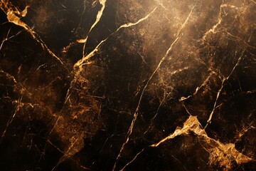 Brown marble texture with veins, dark background. AI image