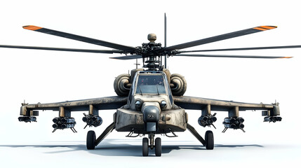 3D Illustration Military Helicopter Aircraft Rotor Blades Weapon Missiles Desert Camouflage