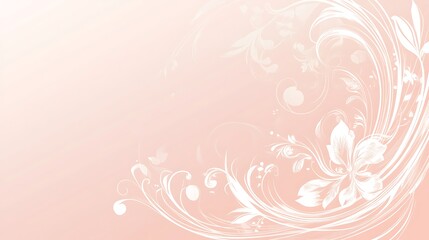 Delicate Pink Floral Swirls Design Background
