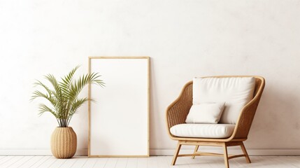 Stylish Wicker Chair and Floor Vases Home Decor