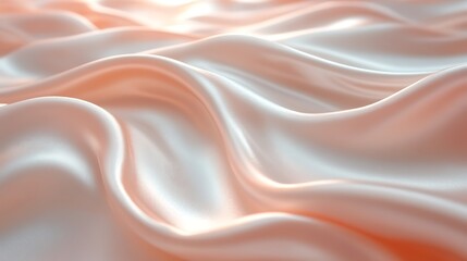 Fototapeta premium Elegant Peach Silk Draped Fabric Texture Background