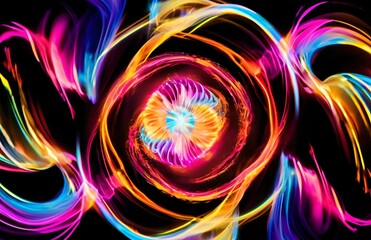 Vibrant circles dance across a colorful abstract background
