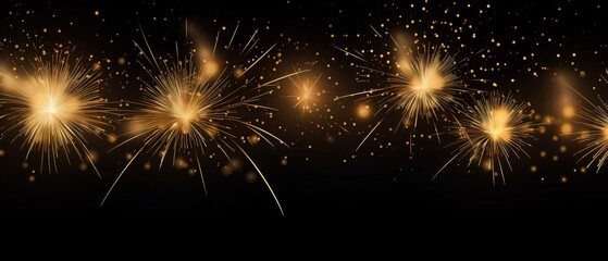 Naklejka premium Abstract Golden Firework Isolated Explosion Background