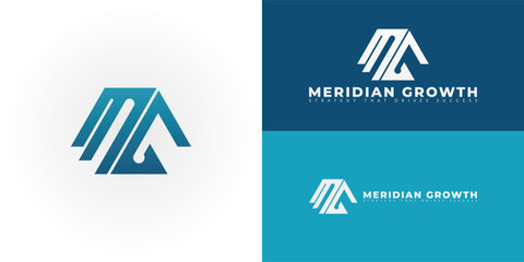 The dynamic logo design features the initials MG creatively intertwined, creating a unique and visually striking symbol that evokes a sense of strategy, direction, and forward momentum.
