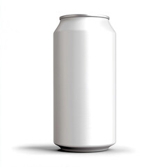 a white blank aluminum can mockup isolated on a white background.