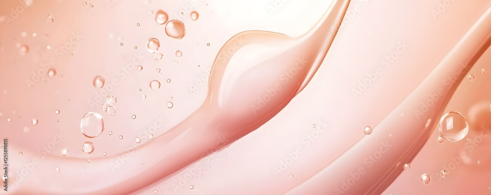 Aufkleber Flowing Pastel Bubbles Abstract Liquid Wave Gradient Minimalist Modern Digital Art Background  Elegant soft delicate smooth fluid motion design with vibrant ethereal and soothing color palette