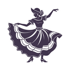 Folklorico Dance Silhouette Clipart Vibrant Mexican Heritage Illustration