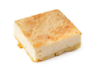 Delicious homemade dessert featuring creamy custard in a golden pastry crust served on a white background