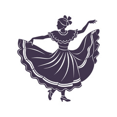 Folklorico Dance Silhouette Clipart Vibrant Mexican Heritage Illustration