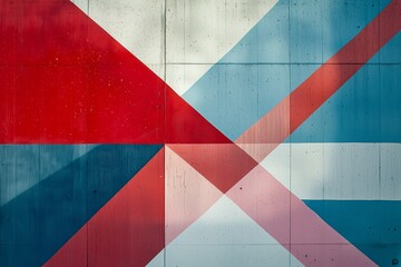 Obraz premium Colorful geometric abstract wall art with bold lines and shapes.