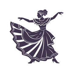 Folklorico Dance Silhouette Clipart Vibrant Mexican Heritage Illustration