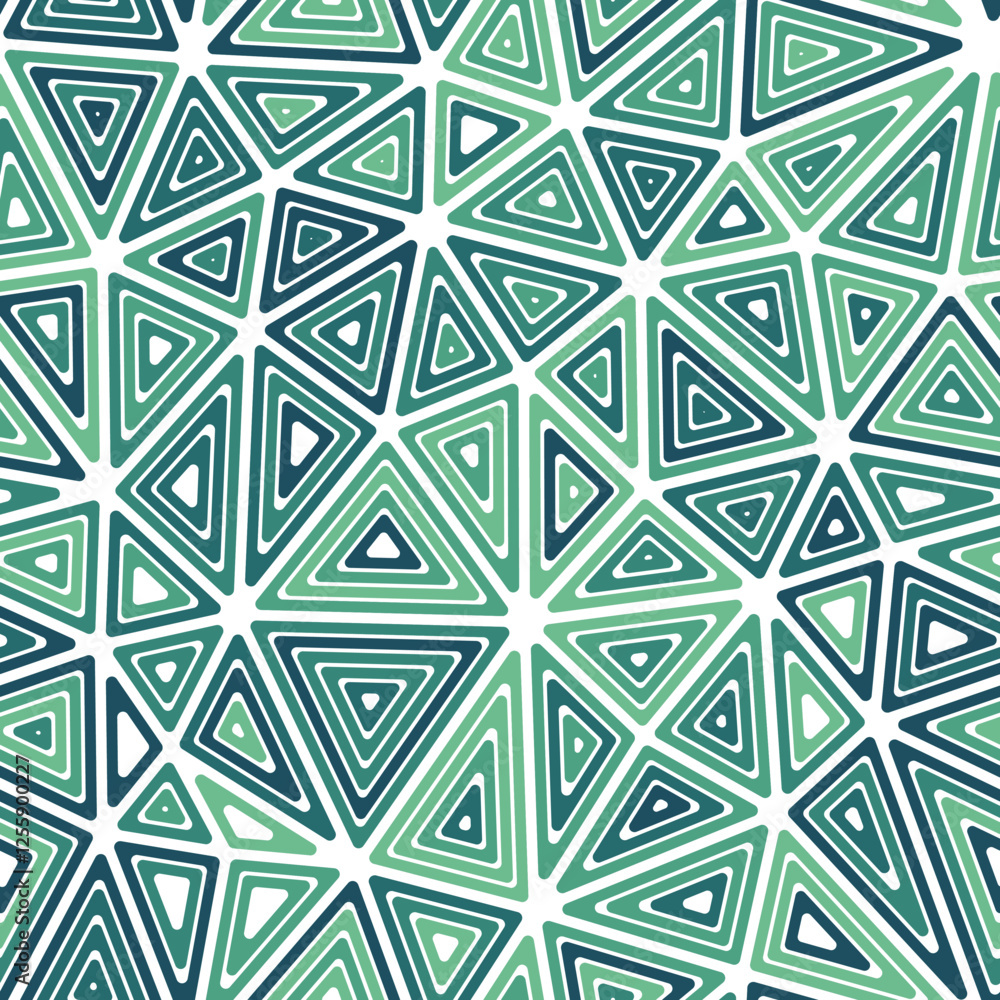 Poster triangle shapes background. large triangles size. multiple repeated inner triangles. multicolored st