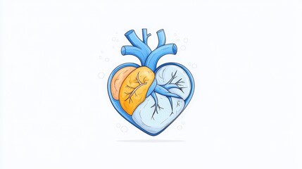 Naklejka premium Artistic Illustration of a Heart Symbolizing Love, Passion, and Emotion in Bright Colors