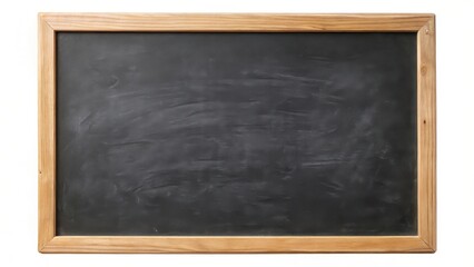 Blank Blackboard with Wooden Frame on White Background