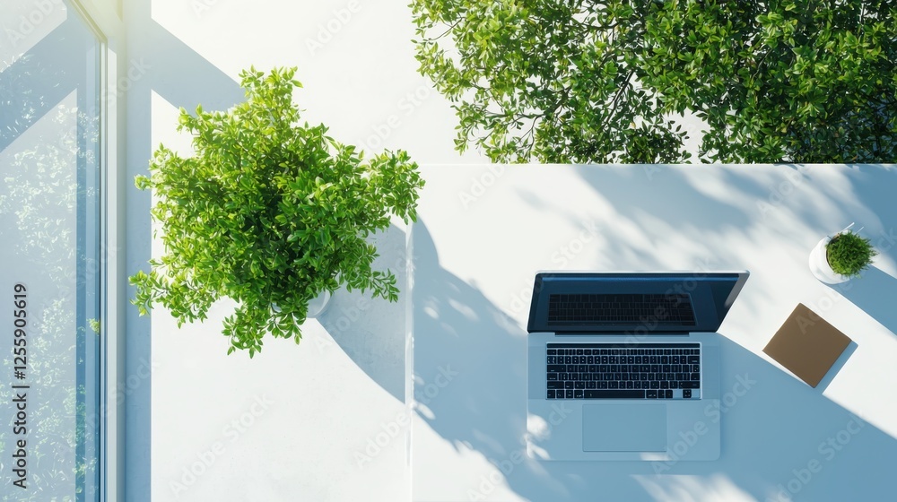 Poster office productivity boost clean data handling in a pristine workspace modern office digital technolo