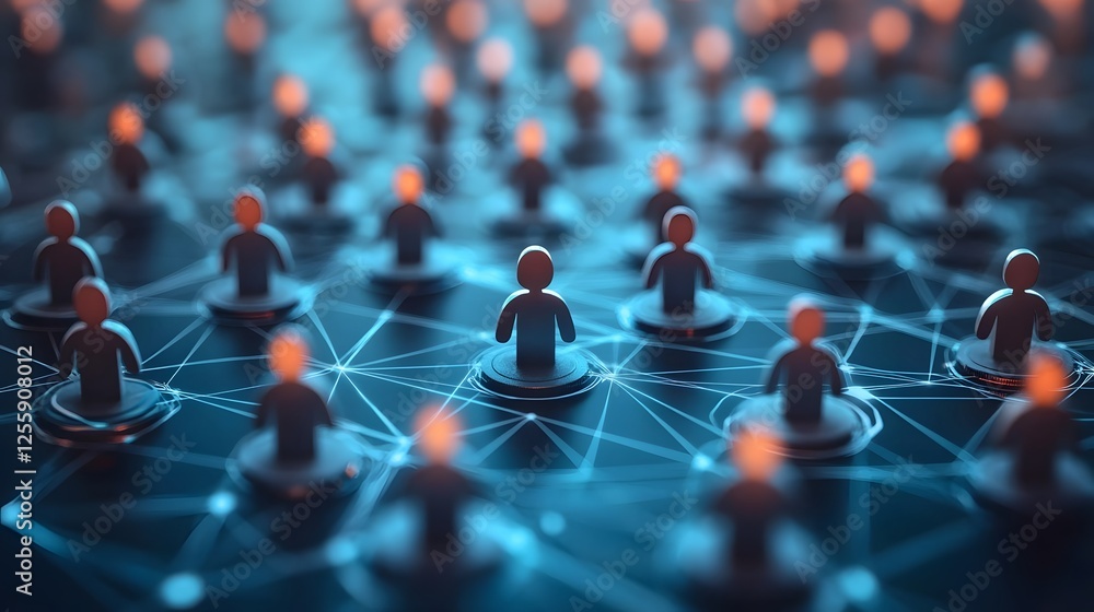 Leinwandbilder interconnected digital network of technology and communication abstract 3d rendering of a global onl