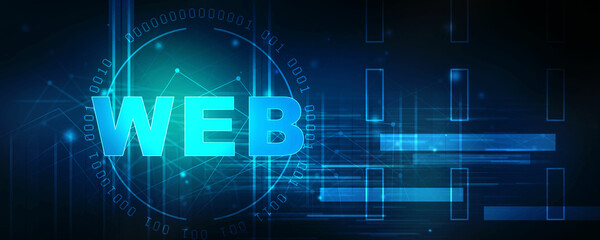 Obraz premium 2D illustration Web against glowing technological background 