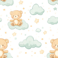 Cute Bear Cloud Pattern