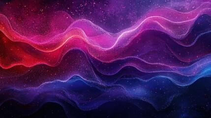 Obraz premium Abstract colorful waves with glittering particles in a cosmic space background