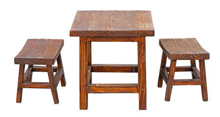 Set of small desk and chairs. Wood chairs and table. 