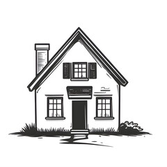 a clear simple vector logo for a house