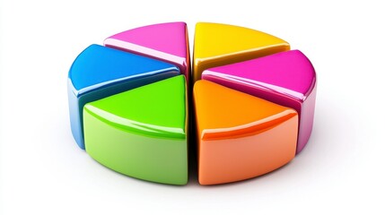 Colorful Pie Chart Illustration with Segments Representing Data and Business Analysis Concepts