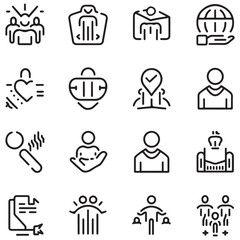 Teamwork and community line icons collection. Thin outline icons pack. UI icon collection. Set of line web pictogram