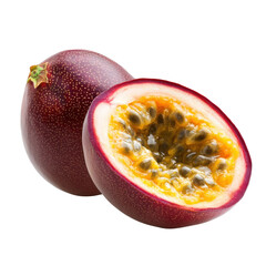 passion fruit isolated on white background.	
