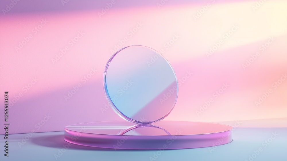 Aufkleber artistic vibes emanate from a sleek modern platform in a vibrant pink hue, where a circular reflecti