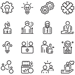 Fototapeta premium Teamwork and community line icons collection. Thin outline icons pack. UI icon collection. Set of line web pictogram
