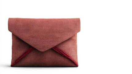 Elegant Textured Pink Clutch Bag with Unique Pattern and Decorative Details on White Background