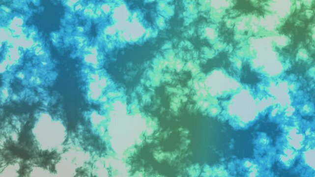 Abstract rowdy clouds effect motion background in blue and green hue.