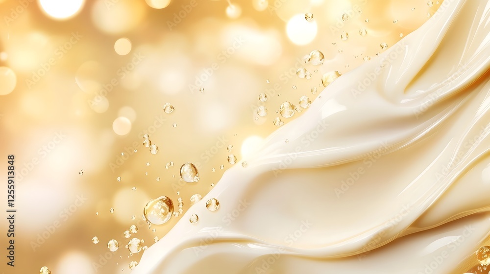 Aufkleber luxurious golden satin fabric with shimmering flowing waves and a dynamic liquid texture elegant opu