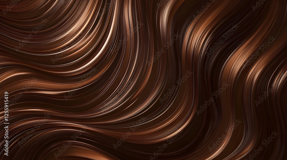 Aufkleber Mesmerizing abstract wave of light and dark flowing curving lines and shapes in a digital art backdrop  The dynamic swirling pattern creates a captivating ethereal and visually striking visual effect