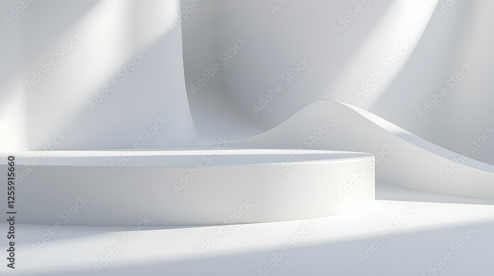 Poster clean minimalist product display with abstract white background