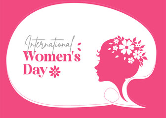 International Women's Day Banner, Feminine Vector Template