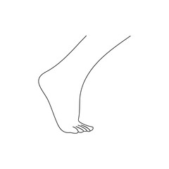 Foot sole single-line art on a white artboard beautifully portrays the simplicity and symmetry of a foot’s sole, using a single fluid line to express its natural form.