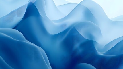 Obraz premium Abstract image showcasing flowing translucent blue fabric waves