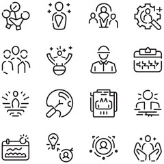 Teamwork and community line icons collection. Thin outline icons pack. UI icon collection. Set of line web pictogram